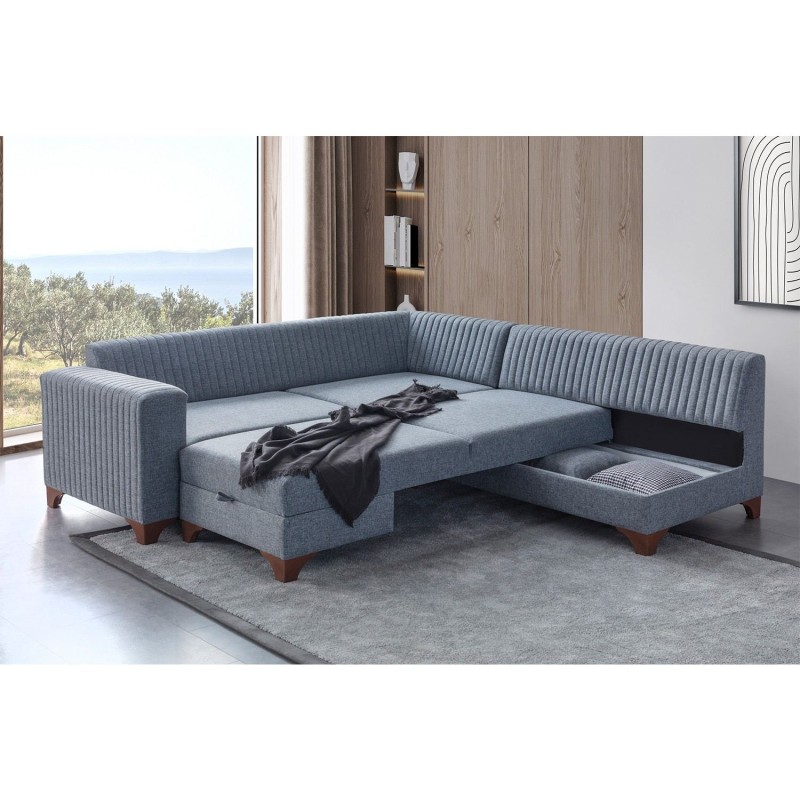 Corner Sofa-Bed West Right - Grey Grey