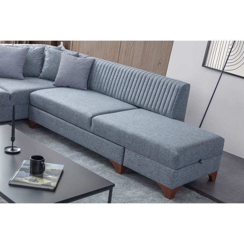 Corner Sofa-Bed West Right - Grey Grey