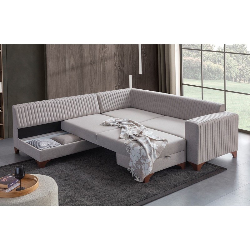 Corner Sofa-Bed West Left - Cream Cream