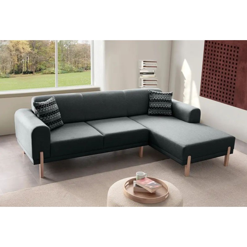 Corner Sofa-Bed Mocha Relax Right - Anthracite Anthracite