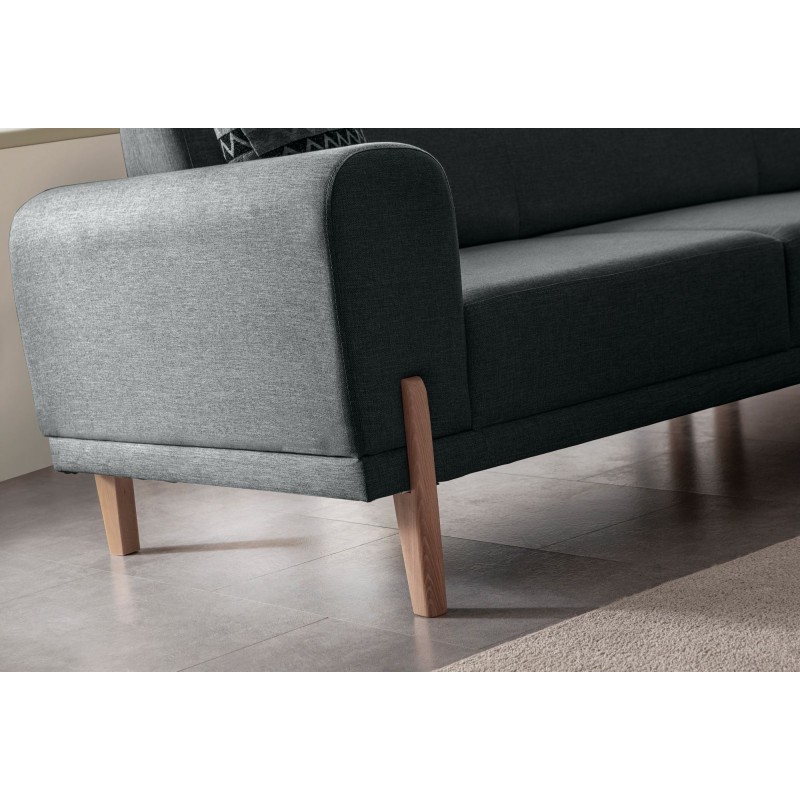 Corner Sofa-Bed Mocha Relax Right - Anthracite Anthracite