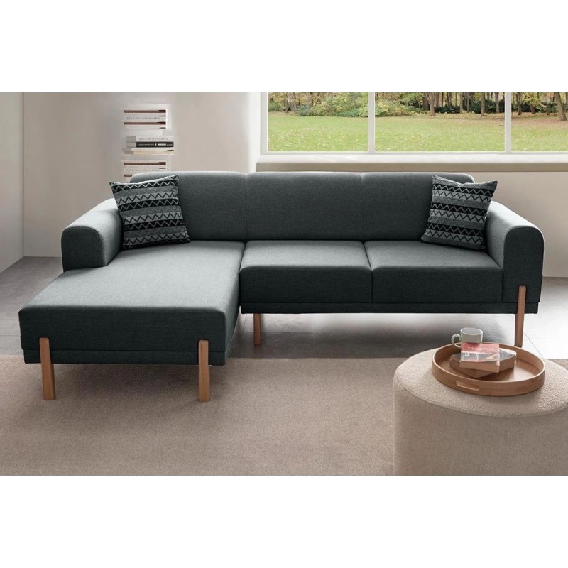 Corner Sofa-Bed Mocha Relax Left - Anthracite Anthracite
