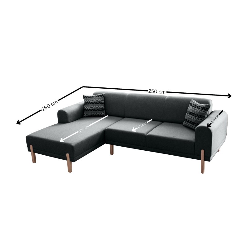 Corner Sofa-Bed Mocha Relax Left - Anthracite Anthracite
