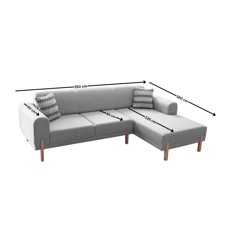 Corner Sofa-Bed Mocha Relax Right - Grey Grey