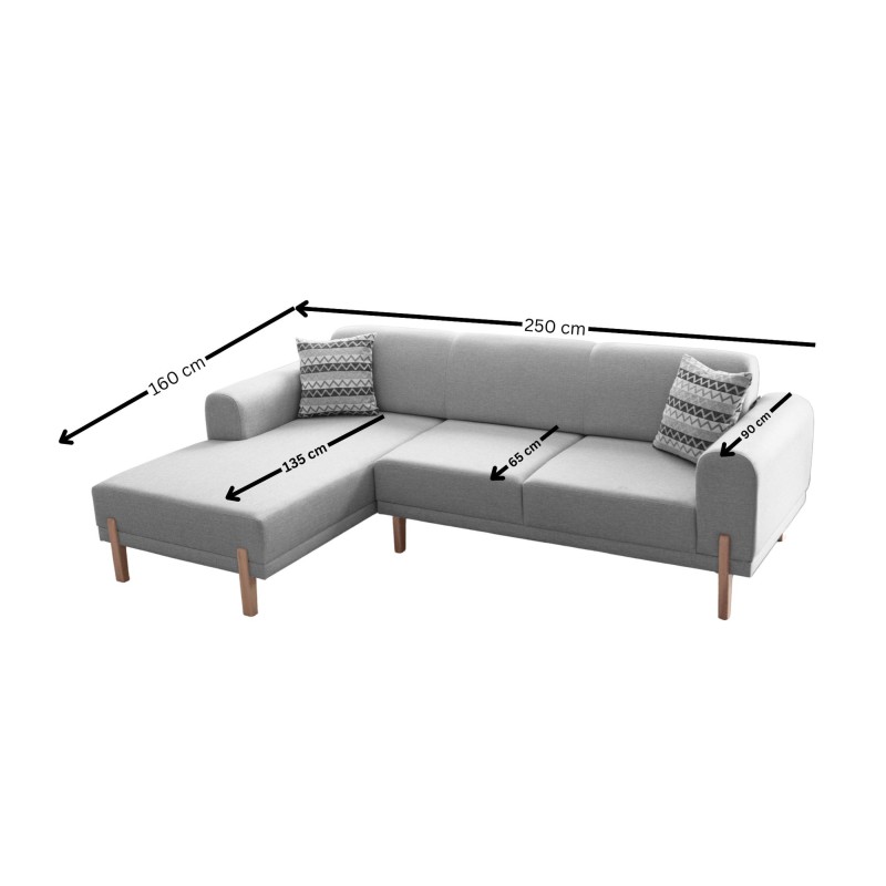 Corner Sofa-Bed Mocha Relax Left - Grey Grey