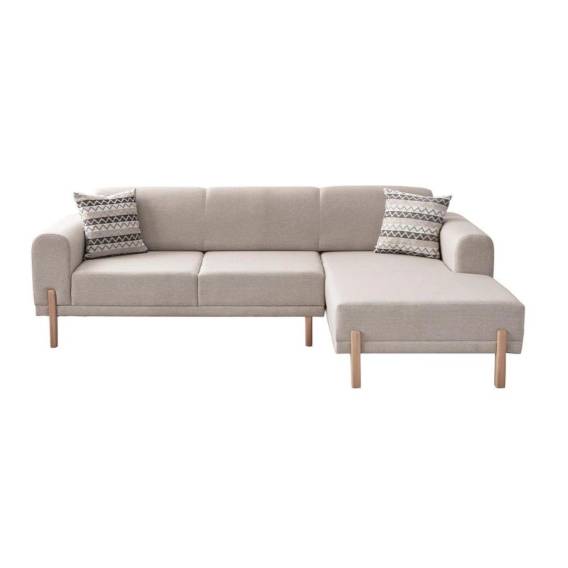 Corner Sofa-Bed Mocha Relax Right - Cream Cream
