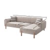 Corner Sofa-Bed Mocha Relax Right - Cream Cream