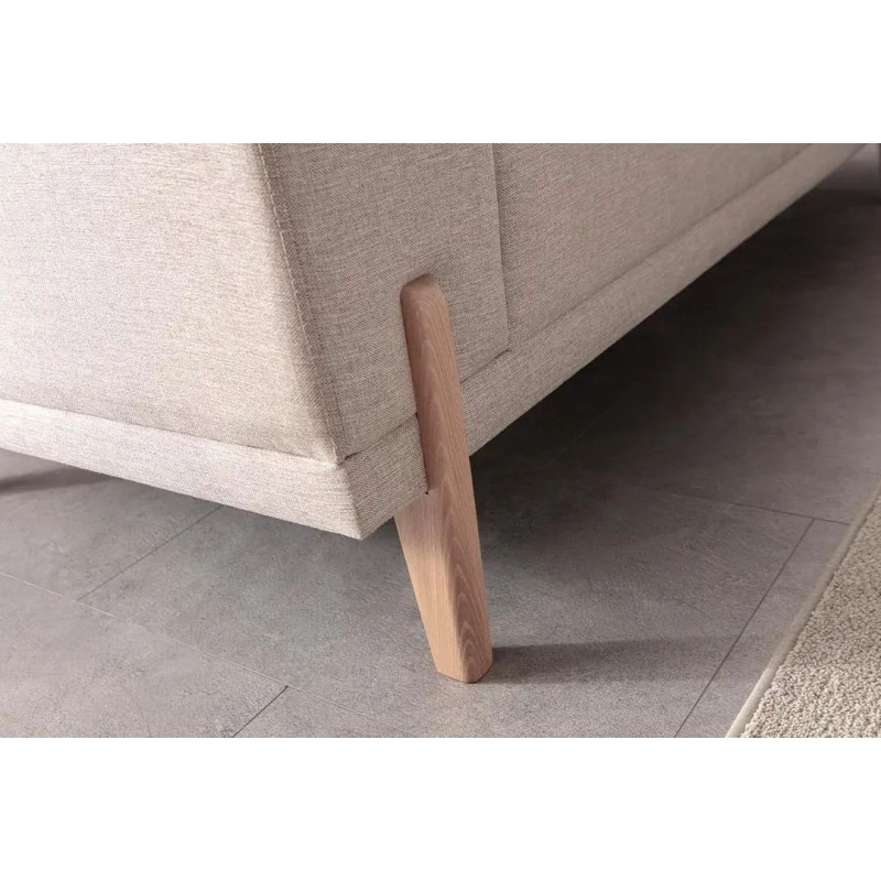 Corner Sofa-Bed Mocha Relax Right - Cream Cream