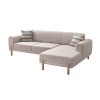 Corner Sofa-Bed Mocha Relax Right - Cream Cream