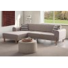 Corner Sofa-Bed Mocha Relax Left - Cream Cream