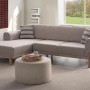 Corner Sofa-Bed Mocha Relax Left - Cream Cream
