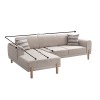 Corner Sofa-Bed Mocha Relax Left - Cream Cream