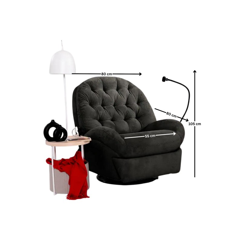 Recliner Dream Electric - Black Black