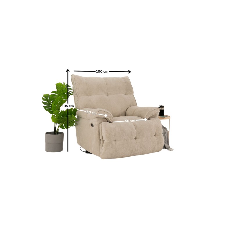 Recliner Soft Electric - Cream Cream