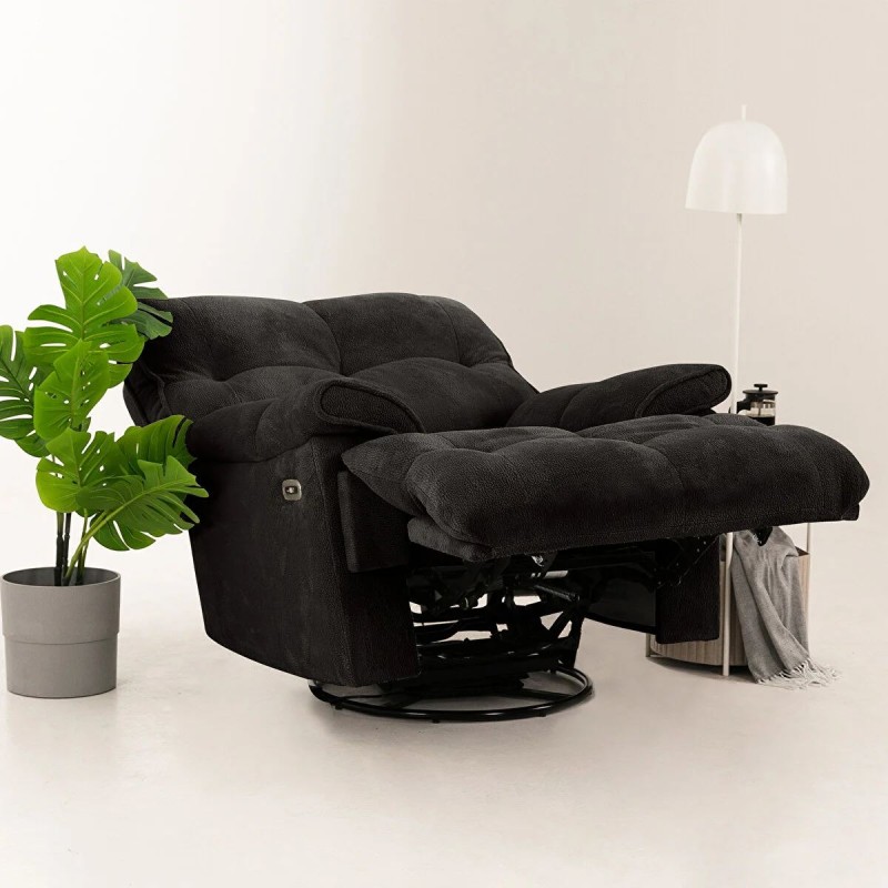 Recliner Soft Electric - Black Black