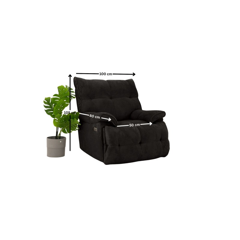 Recliner Soft Electric - Black Black