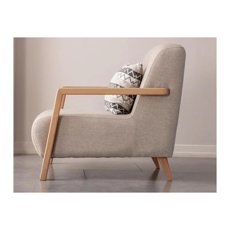 Wing Chair Mocha - Cream Cream