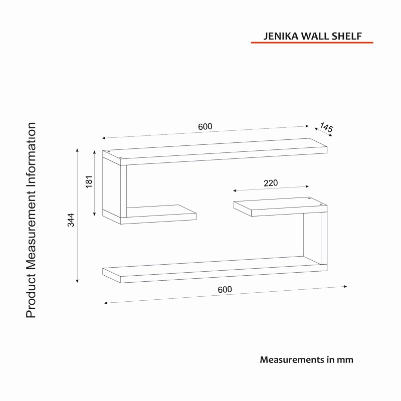 Wall Shelf Jenika - White White