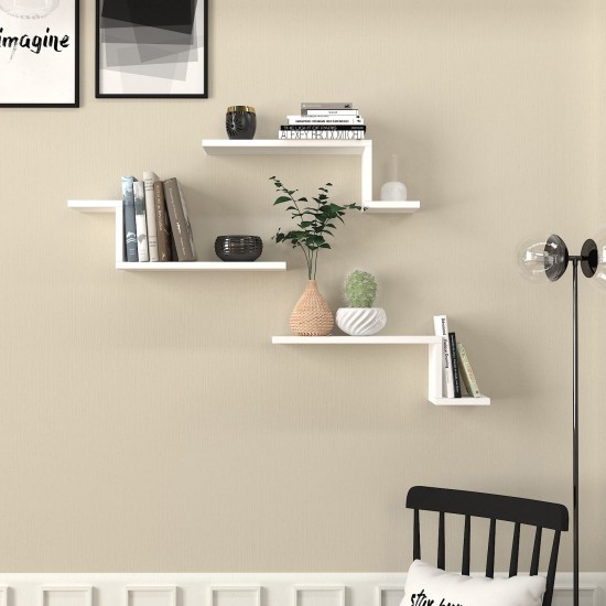 Wall Shelf Lowa - White White Wall Shelf Lowa - White White