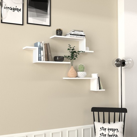 Wall Shelf Lowa - White White Wall Shelf Lowa - White White