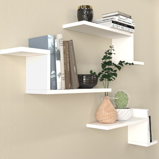 Wall Shelf Lowa - White White Wall Shelf Lowa - White White