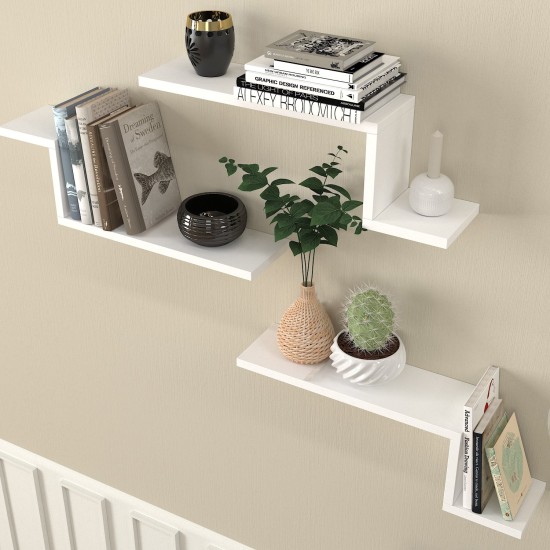 Wall Shelf Lowa - White White Wall Shelf Lowa - White White