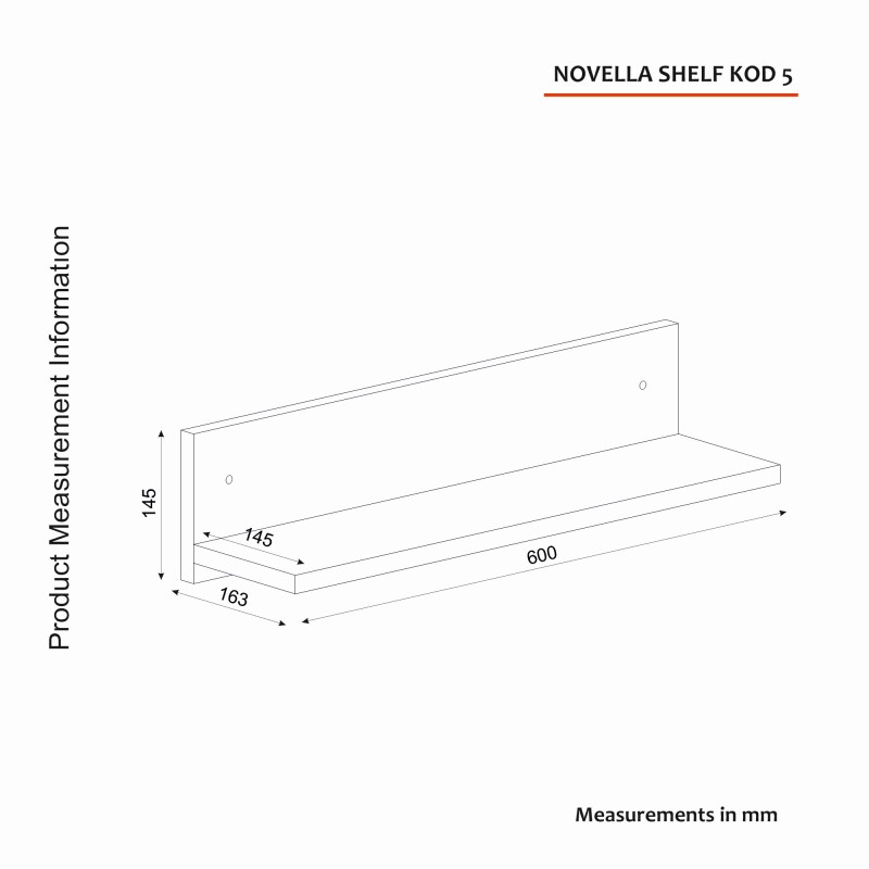 Wall Shelf Novella K5 - White White