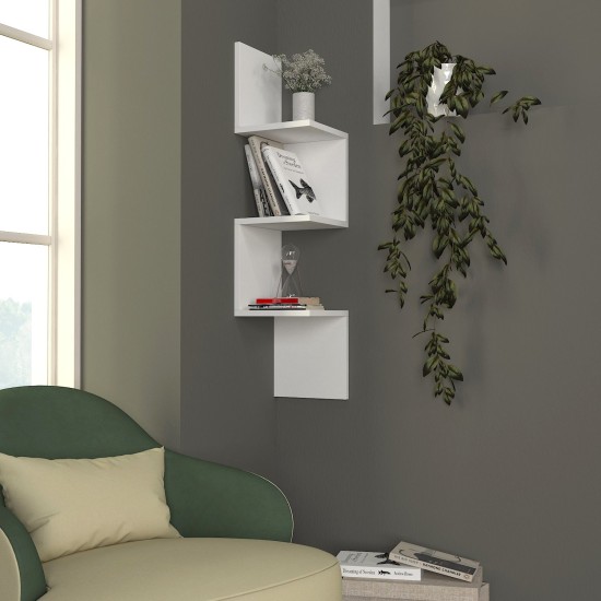 Wall Shelf Corner - White White Hanah Home Wall Shelf Corner - White White