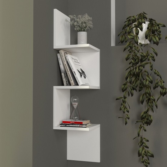 Wall Shelf Corner - White White Hanah Home Wall Shelf Corner - White White