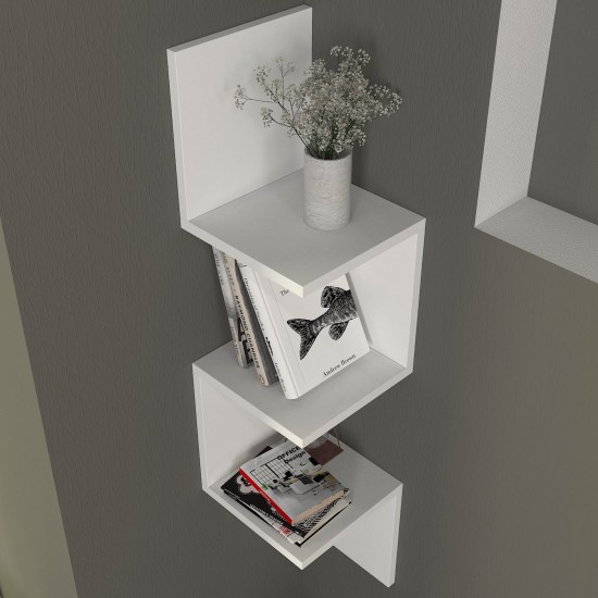 Wall Shelf Corner - White White Hanah Home Wall Shelf Corner - White White