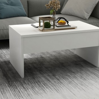 Τραπέζι Σαλονιού Akilli 90x45x52εκ - Χρώμα Λευκό