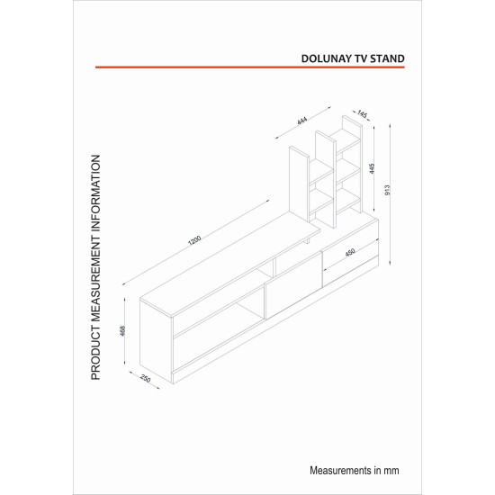 TV Unit Dolunay - White White TV Unit Dolunay - White White