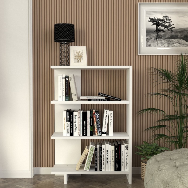 Βιβλιοθήκη - Trilion - Χρώμα Λευκό - 62x24x90εκ