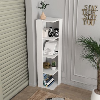 Βιβλιοθήκη - Venita - Χρώμα Λευκό - 32x32x120εκ