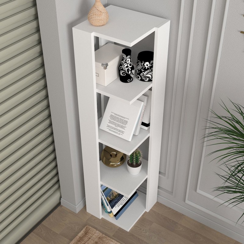 Βιβλιοθήκη - Venita - Χρώμα Λευκό - 32x32x120εκ