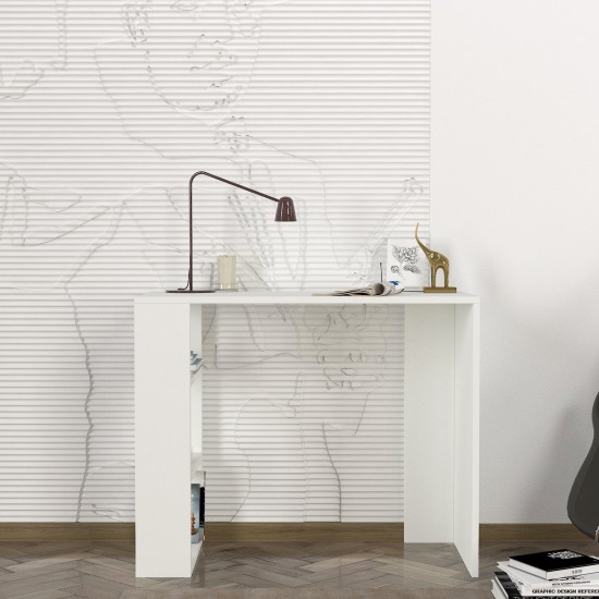 Study Desk Netenya - White White Study Desk Netenya - White White