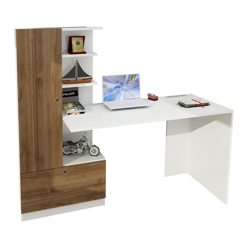 Study Desk Domingos - White, Walnut White
Walnut