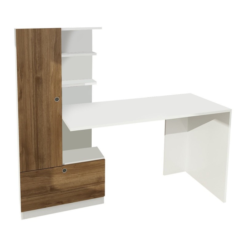 Study Desk Domingos - White, Walnut White
Walnut