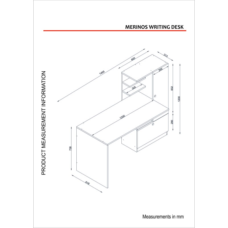 Study Desk Merinos - White White