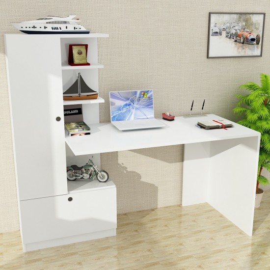 Study Desk Domingos - White White Hanah Home Study Desk Domingos - White White