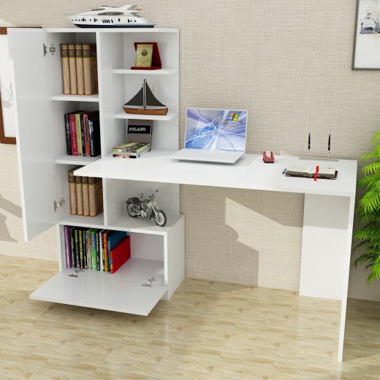 Study Desk Domingos - White White Hanah Home Study Desk Domingos - White White