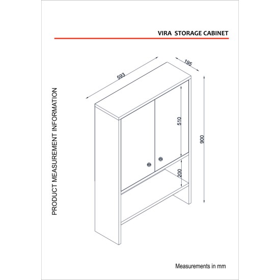 Bathroom Cabinet Vira - White White Bathroom Cabinet Vira - White White