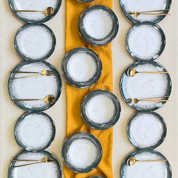 Dinner Set (24 Pieces) Albertus 24YT - White, Anthracite White
Anthracite