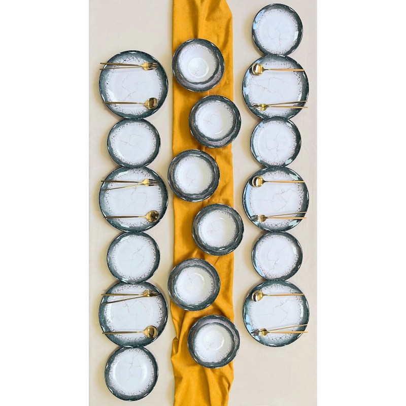 Dinner Set (24 Pieces) Albertus 24YT - White, Anthracite White
Anthracite