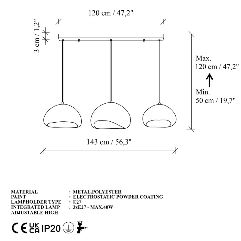 Chandelier LOVAL-SET-C-LUNA White