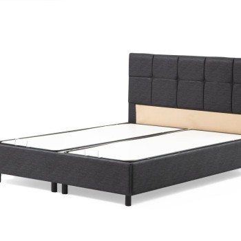 Single Bed Base & Headboard Vitalia 90 x 190 - Anthracite Anthracite