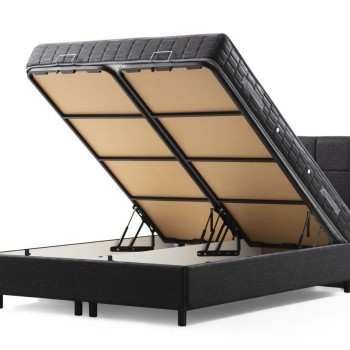 Single Bed Base & Headboard Vitalia 90 x 190 - Anthracite Anthracite