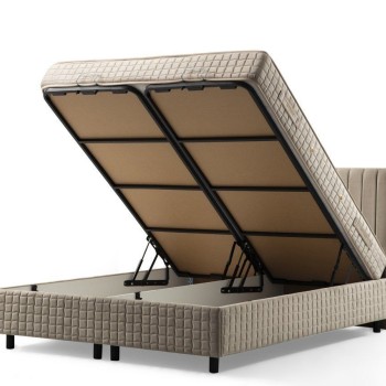 Single Bed Base & Headboard Safir 90 x 190 - Brown Brown