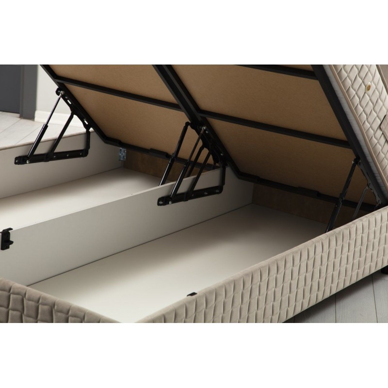 Single Mattress, Base & Headboard Safir Set 90 x 190 - Brown Brown