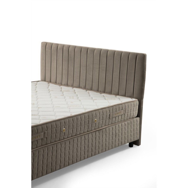 Single Mattress, Base & Headboard Safir Set 90 x 190 - Brown Brown